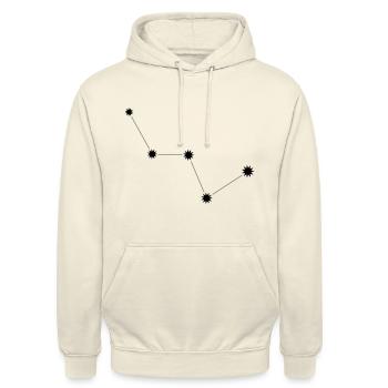 Die Konstellation "Cassiopeia" - Unisex Hoodie - Vanille-Milchshake - Vorne - Alina (178cm) & Michal (187cm)