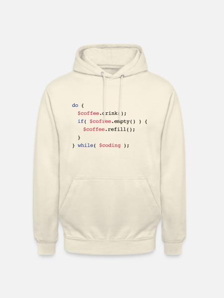 Code Coffee Refill Coding v2 - Unisex Hoodie - Vanille-Milchshake