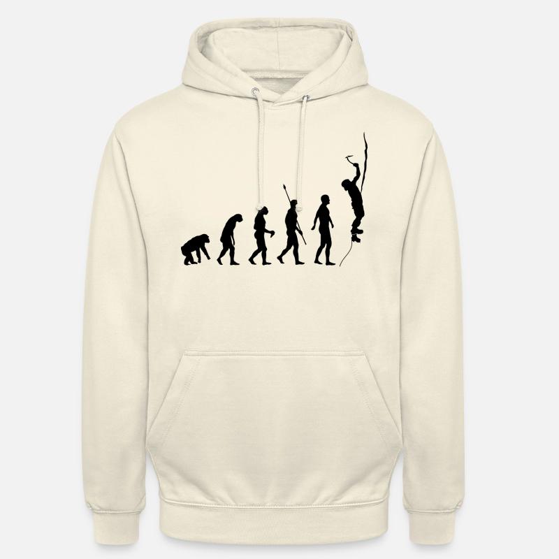 Evolution des Menschen, Eisklettern, Eiskletterer Unisex Hoodie