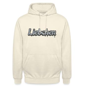 Fun-Shirt « Liebchen » – Typographie - Mercury - Sweat-shirt à capuche unisexe - vanille - Devant - Alina (178cm) & Michal (187cm)