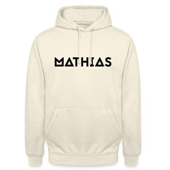Vorname Mathias - Unisex Hoodie - Vanille-Milchshake - Vorne - Alina (178cm) & Michal (187cm)
