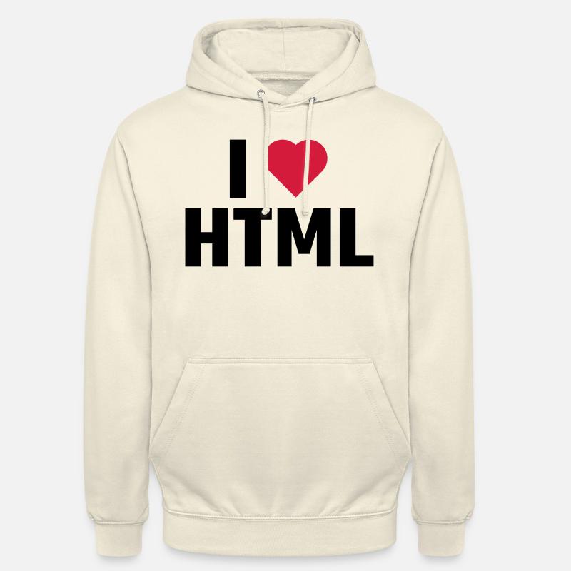 J'aime HTML - Sweat-shirt à capuche unisexe - vanille
