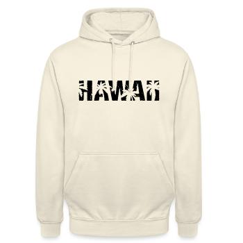 Hawaii Palmen Insel Hawaii - Unisex Hoodie - Vanille-Milchshake - Vorne - Alina (178cm) & Michal (187cm)