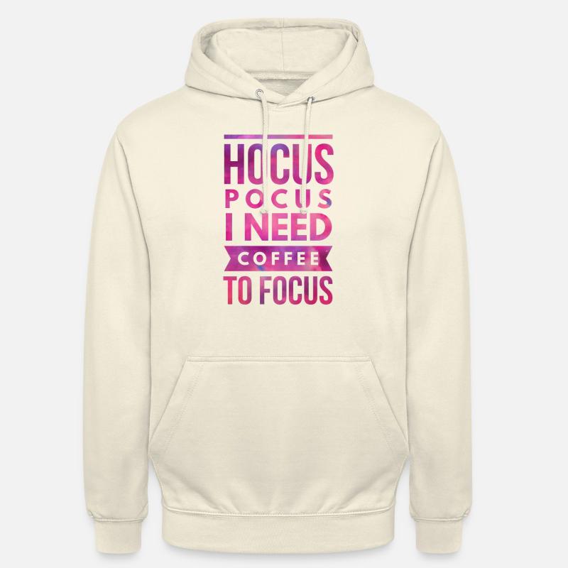 Hocus Pocus, jag behöver kaffe för att fokusera. - Luvtröja unisex - vaniljmilkshake