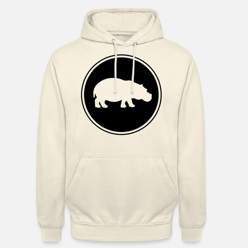 Icône de silhouette d'hippopotame - Sweat-shirt à capuche unisexe - vanille