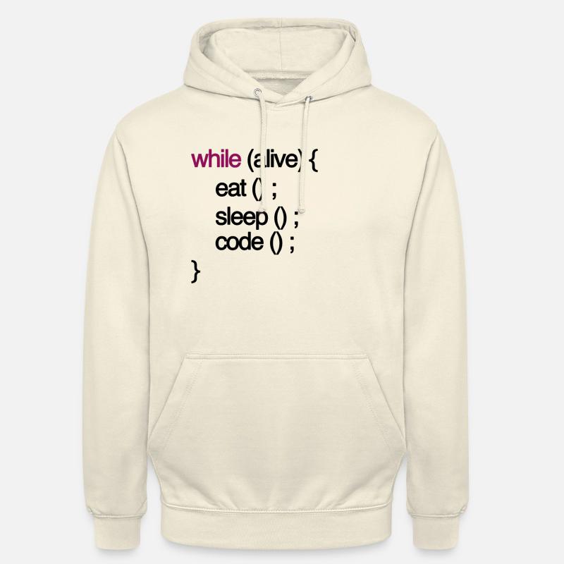 tandis que le code vivant Programmation de programmation informaticien Sweat-shirt à capuche unisexe