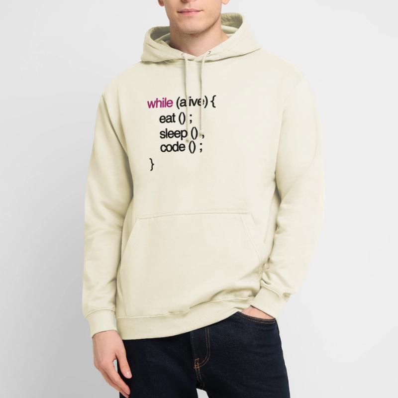 tandis que le code vivant Programmation de programmation informaticien Sweat-shirt à capuche unisexe