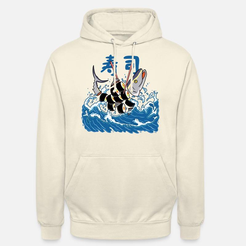 Sushi de thon dans la vague - Sweat-shirt à capuche unisexe - vanille
