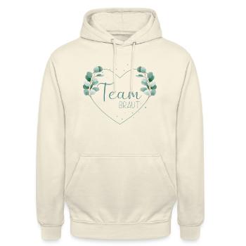 Eucalyptus Coeur - Équipe mariée - Sweat-shirt à capuche unisexe - vanille - Devant - Alina (178cm) & Michal (187cm)
