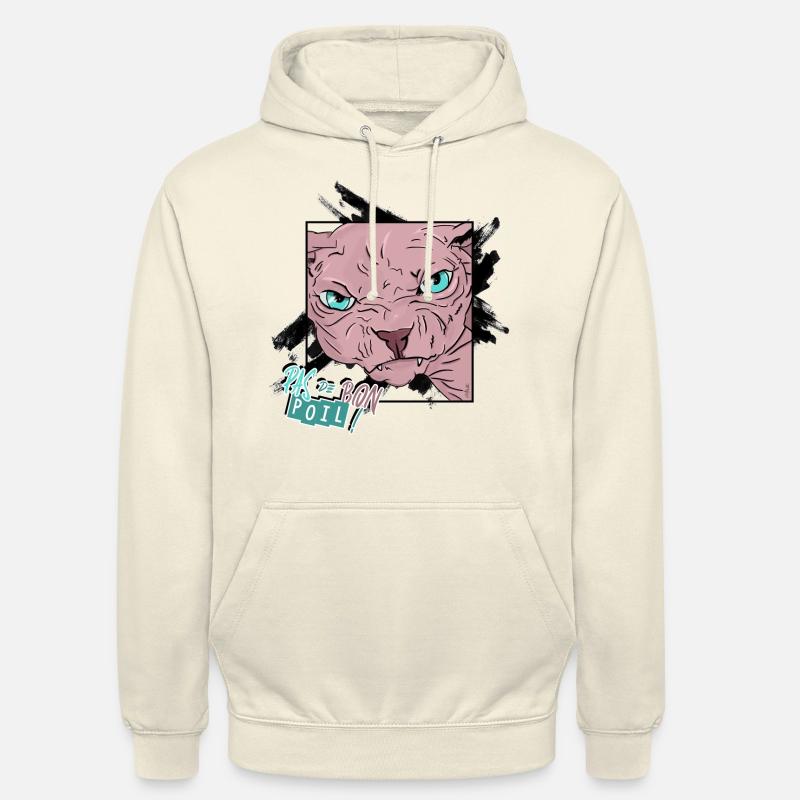 Pas Content | Sphynx_01 - Sweat-shirt à capuche unisexe - vanille