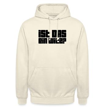 soll das witzig sein? - Unisex Hoodie - Vanille-Milchshake - Vorne - Alina (178cm) & Michal (187cm)