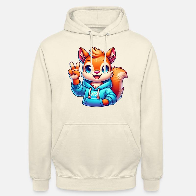 Friedliches Cartoon-Eichhörnchen im Kapuzenpullover - Unisex Hoodie - Vanille-Milchshake