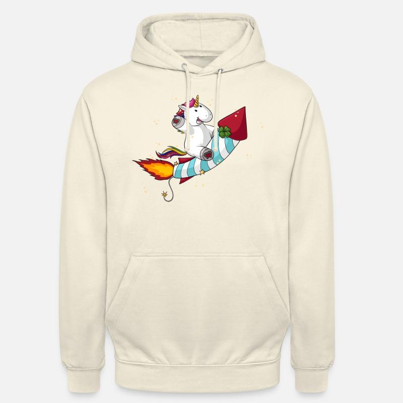 Comic Raketen Einhorn - Unisex Hoodie - Vanille-Milchshake