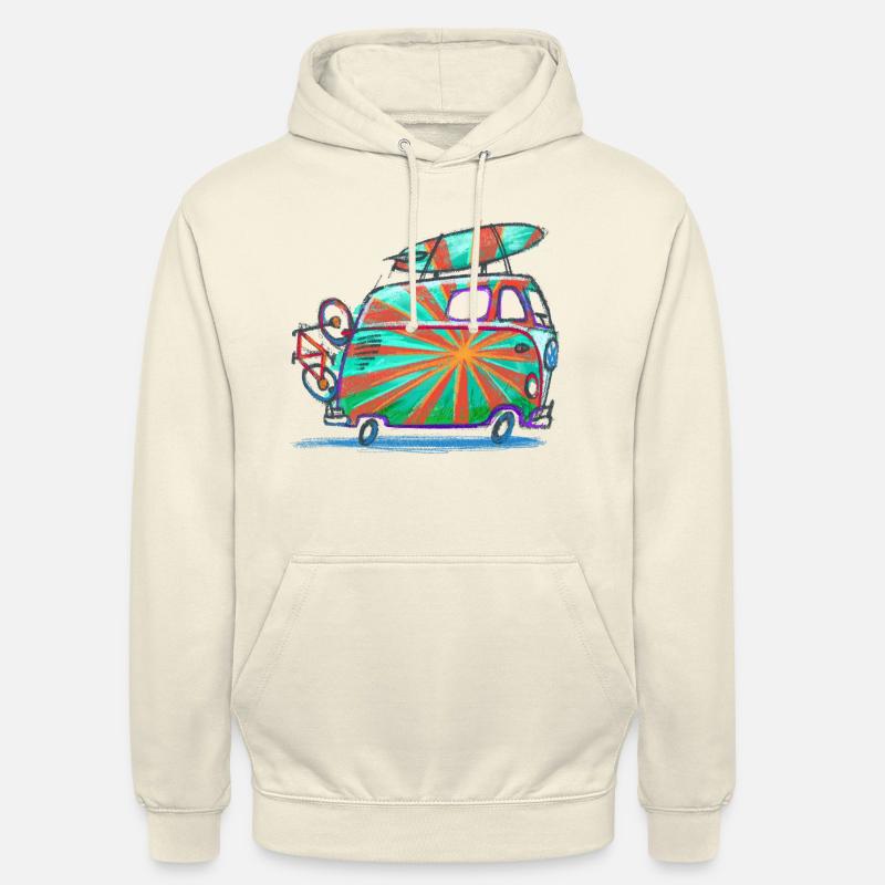 Volkswagen T1 Camper dibujado - Sudadera con capucha unisex - batido de vainilla