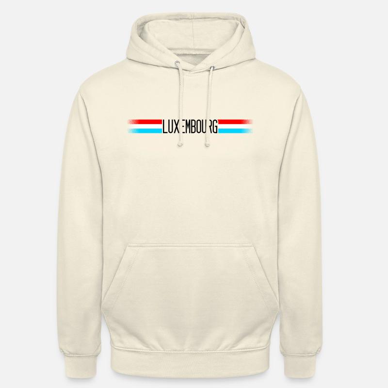 Luxembourg Drapeau / bannière 005 conceptions rondes - Sweat-shirt à capuche unisexe - vanille