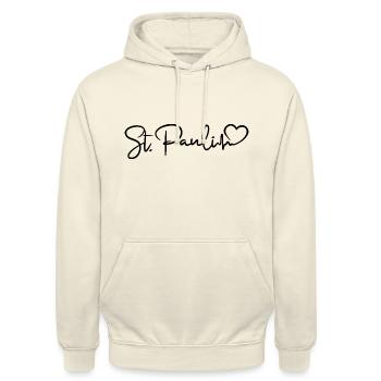 St. Pauli Herzschlag Sankt Pauli Kiez Liebe - Unisex Hoodie - Vanille-Milchshake - Vorne - Alina (178cm) & Michal (187cm)