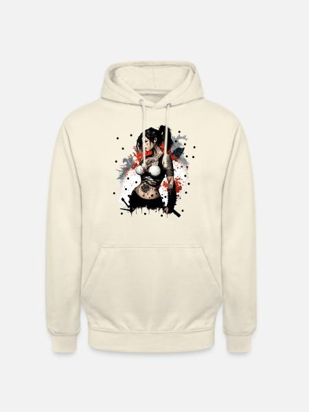 Badass Ninja Mädchen - Unisex Hoodie - Vanille-Milchshake