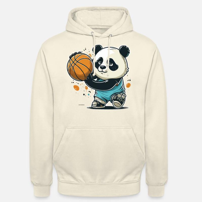 Cerceaux avec un panda - Sweat-shirt à capuche unisexe - vanille