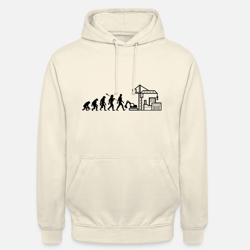 Evolution - Baustelle - Bauarbeiter - Unisex Hoodie - Vanille-Milchshake