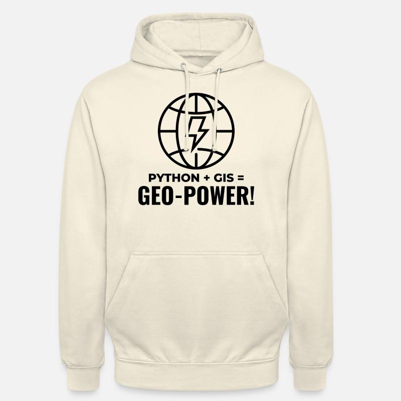 Python SIG Géo-Puissance Programmation Géospatial - Sweat-shirt à capuche unisexe - vanille