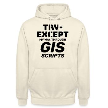 GIS Scripts Programming Try Except Debugging - Unisex Hoodie - vanilla - Front - Alina (178cm) & Michal (187cm)
