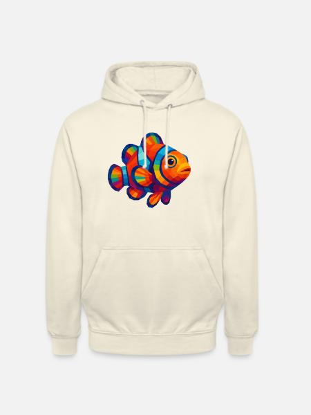 WPAP Polygon Style Animals - Clownfish - Unisex Hoodie - vanilla
