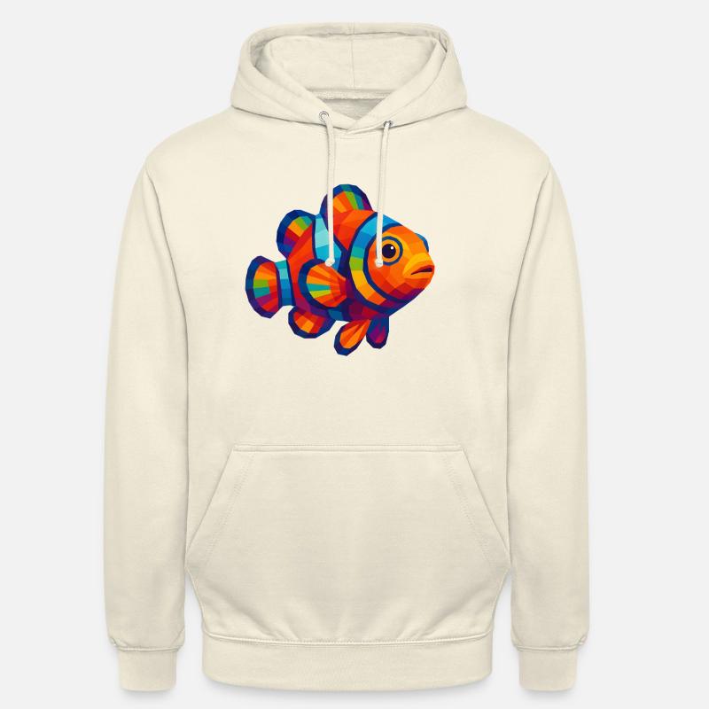 WPAP Polygon Stil Tiere - Clownfisch - Unisex Hoodie - Vanille-Milchshake