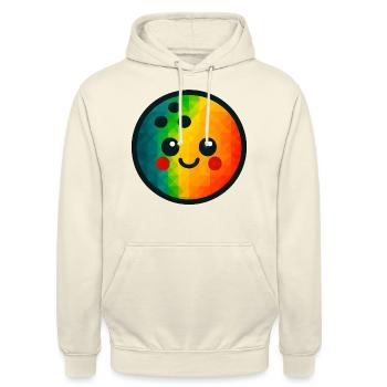 WPAP Polygon Kawaii Style Toy Cone Ball - Sweat-shirt à capuche unisexe - vanille - Devant - Alina (178cm) & Michal (187cm)