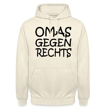 Omas gegen rechts - Unisex Hoodie - Vanille-Milchshake - Vorne - Alina (178cm) & Michal (187cm)