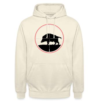 Keiler Schwarzwild Jäger Jägerin Jagd Sau Geschenk - Unisex Hoodie - Vanille-Milchshake - Vorne - Alina (178cm) & Michal (187cm)