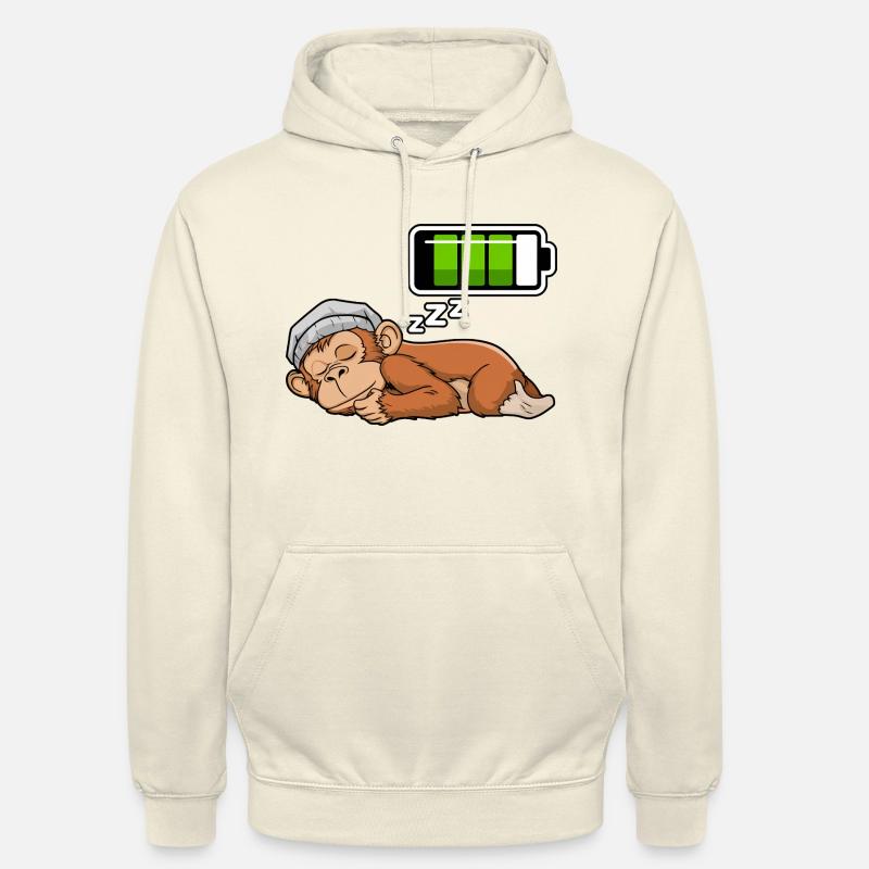 Monkey Sleeping Recharging Night Bedtime - Unisex Hoodie - Vanille-Milchshake