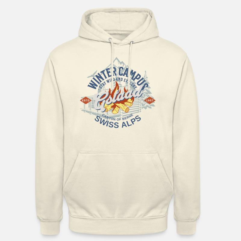 Gstaad winter campus outdoor - Sweat-shirt à capuche unisexe - vanille