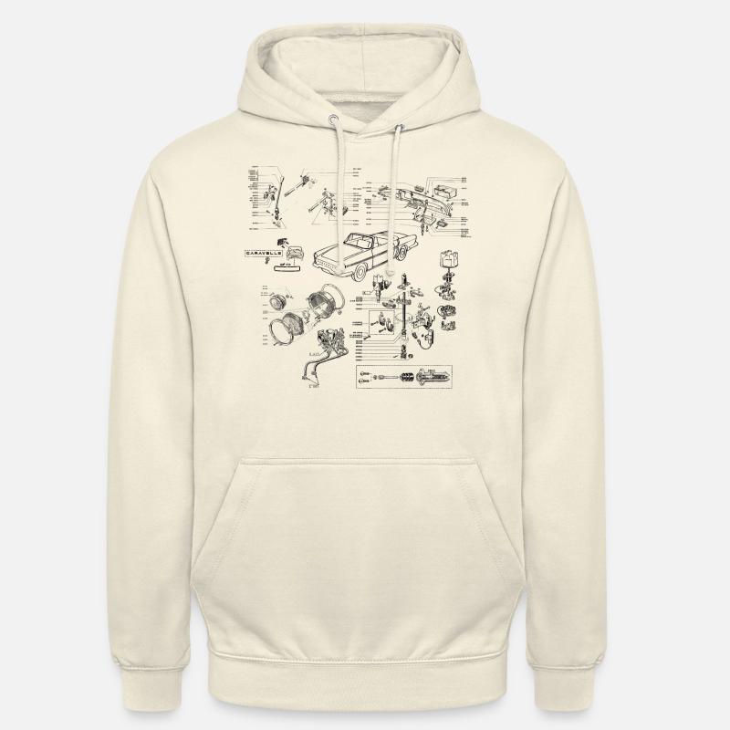 Caravelle exploded view black - Unisex Hoodie - vanilla
