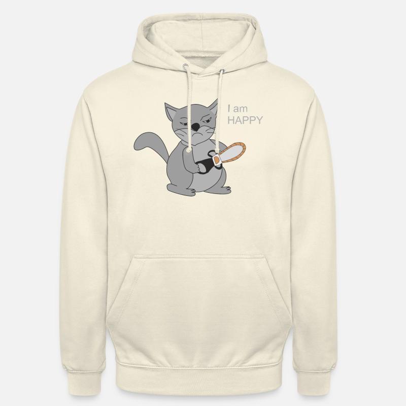 Chat avec tronçonneuse - Sweat-shirt à capuche unisexe - vanille