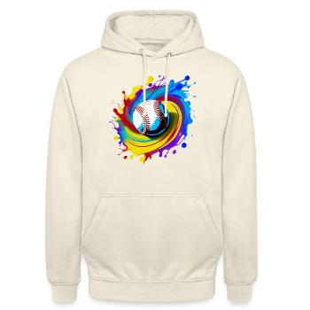 Baseball - Sweat-shirt à capuche unisexe - vanille - Devant - Alina (178cm) & Michal (187cm)