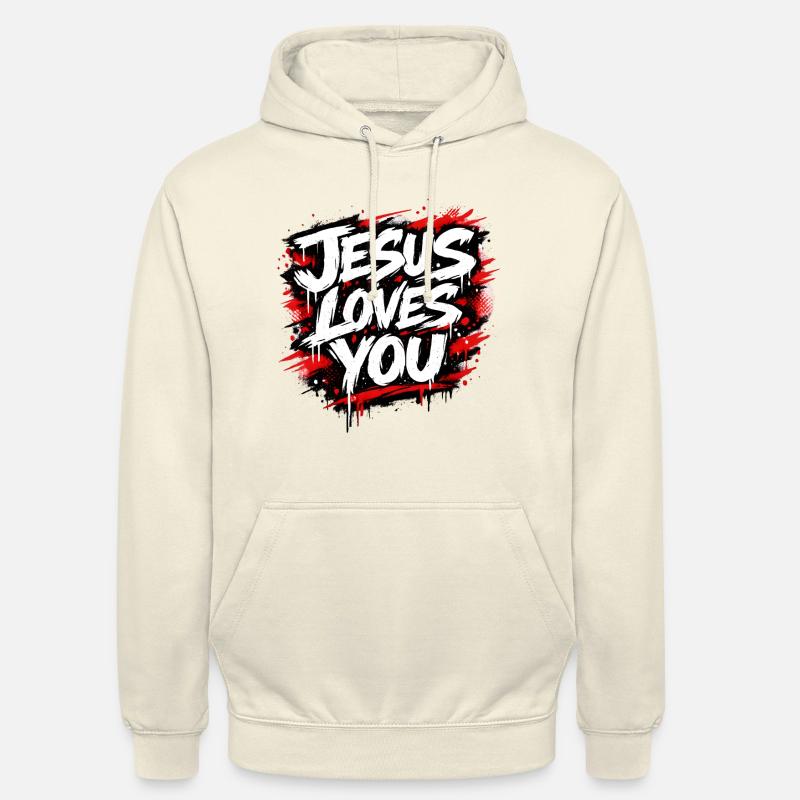 Jesus liebt dich Graffiti Statement - Unisex Hoodie - Vanille-Milchshake