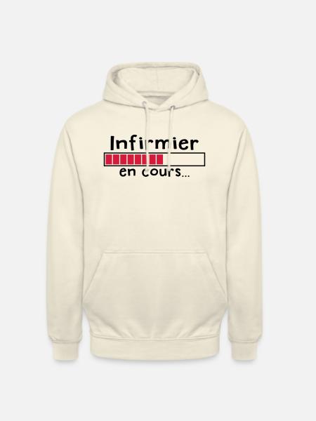 infirmier en cours - Sweat-shirt à capuche unisexe - vanille