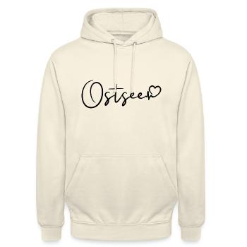 Ostsee Herzschlag - Unisex Hoodie - Vanille-Milchshake - Vorne - Alina (178cm) & Michal (187cm)