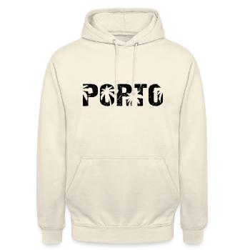Porto Portugal Beach Palms - Unisex Hoodie - vanilla - Front - Alina (178cm) & Michal (187cm)