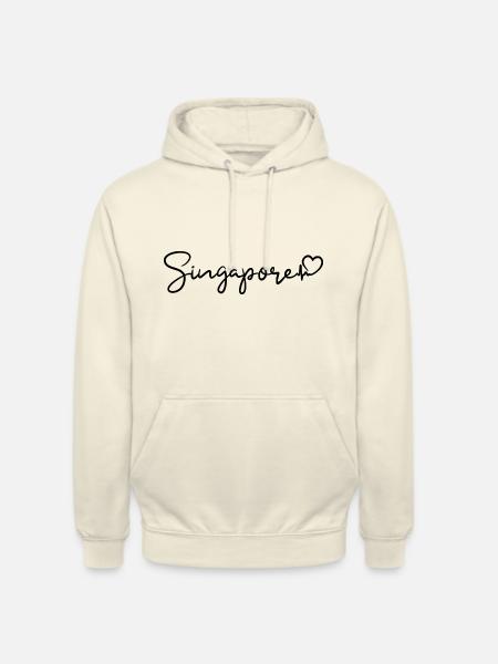 Singapour Heartbeat Singapour - Sweat-shirt à capuche unisexe - vanille
