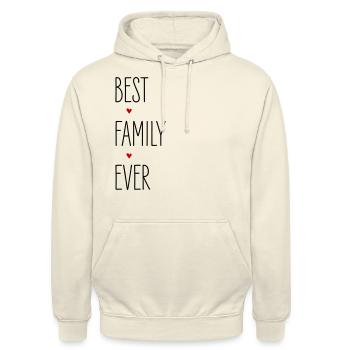 Familie, Best family ever, Partnerlook Weihnachten - Unisex Hoodie - Vanille-Milchshake - Vorne - Alina (178cm) & Michal (187cm)