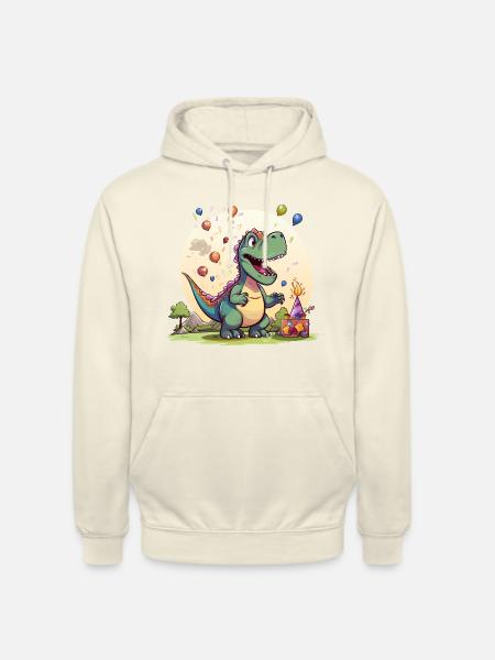 Cooles buntes Dinosaurier Motiv - T-Rex - Unisex Hoodie - Vanille-Milchshake