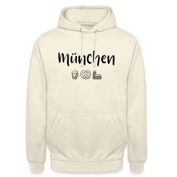 München - Unisex Hoodie - Vanille-Milchshake - Vorne - Alina (178cm) & Michal (187cm)