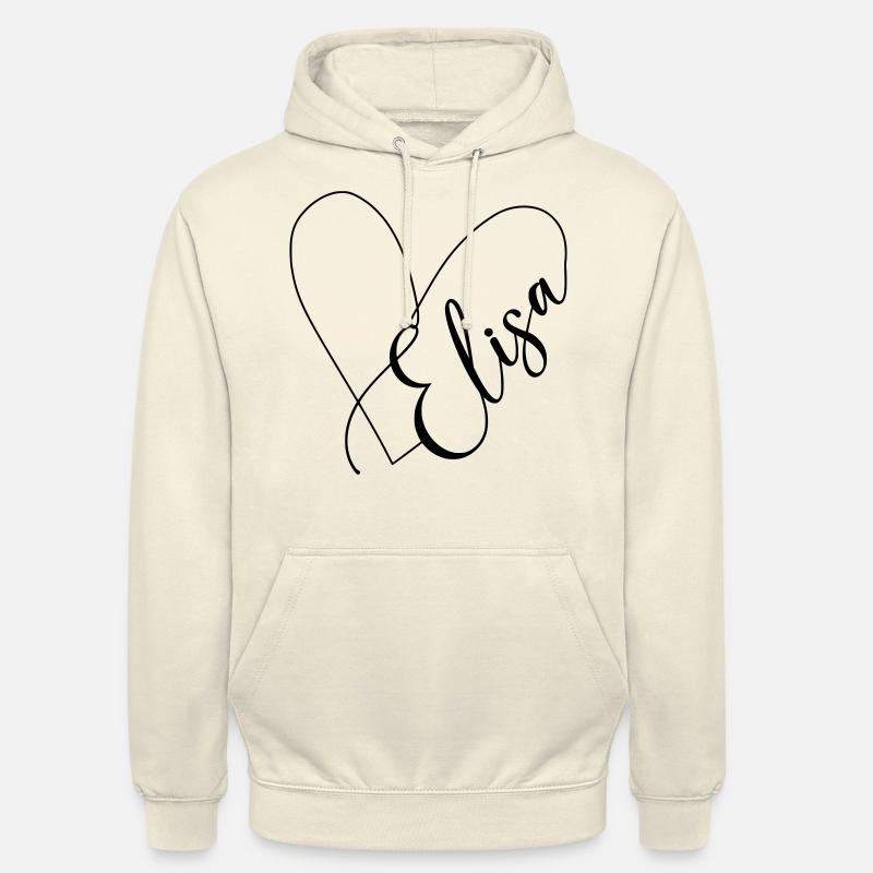 Elisa Nome Linea Cuore - Felpa con cappuccio unisex - milkshake