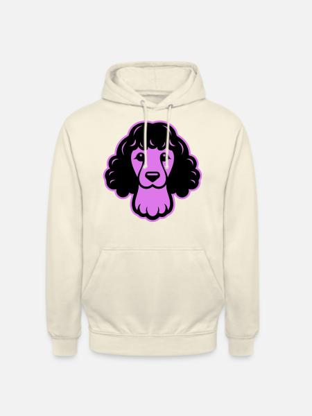 Poodle Dog Head - Unisex Hoodie - vanilla