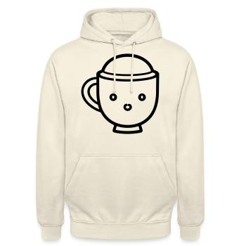 Kaffeebecher - Unisex Hoodie - Vanille-Milchshake - Vorne - Alina (178cm) & Michal (187cm)