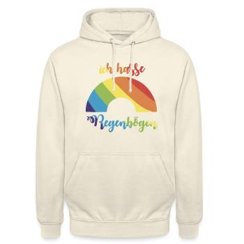 ich hasse Regenbögen - Unisex Hoodie - Vanille-Milchshake - Vorne - Alina (178cm) & Michal (187cm)