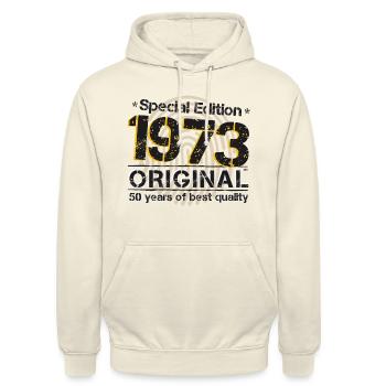 1973- Special Edition - ORIGINAL - Unisex Hoodie - Vanille-Milchshake - Vorne - Alina (178cm) & Michal (187cm)