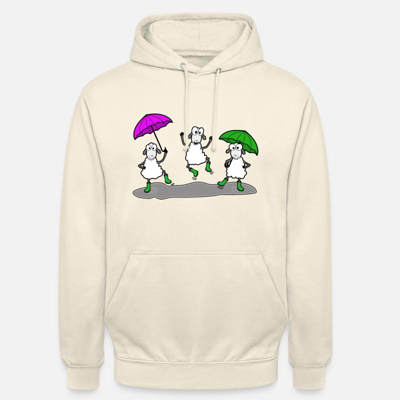 Dancing sheep with umbrella - Unisex Hoodie - vanilla