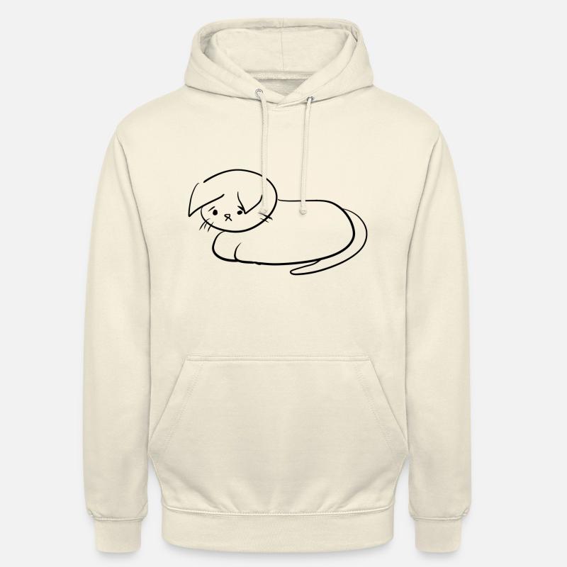 symbole d’animal chat triste - Sweat-shirt à capuche unisexe - vanille